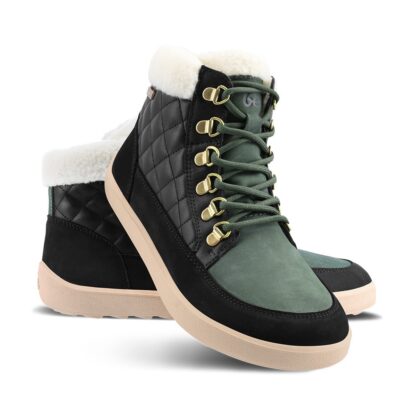 Be Lenka Olivia Black & Dark Green - Naisten paljasjalkatalvikengät